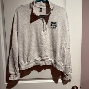 Old Navy Light Gray Half-Zip Women's Sweater